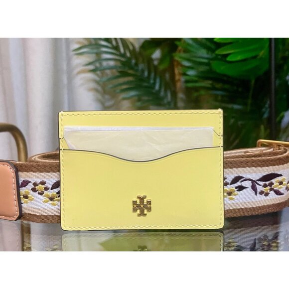 NEW!! Tory Burch Yellow Emerson with Floral Guitar Strap & Matching Wallet - Picture 10 of 16